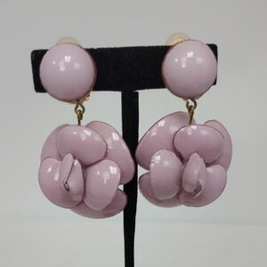 Cilea Bijoux Paris Lavender Floral Clip-On Earrings